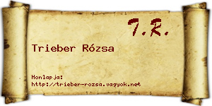 Trieber Rózsa névjegykártya