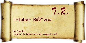 Trieber Rózsa névjegykártya